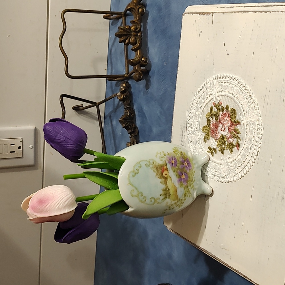 Lovely pastel vase , card holder,